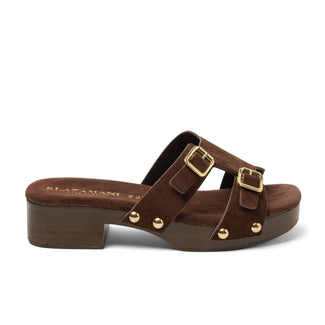 Aria Damen Wildleder-Clogs Brown
