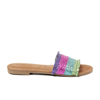 Chloe Damen Leder-Pantoletten Blue