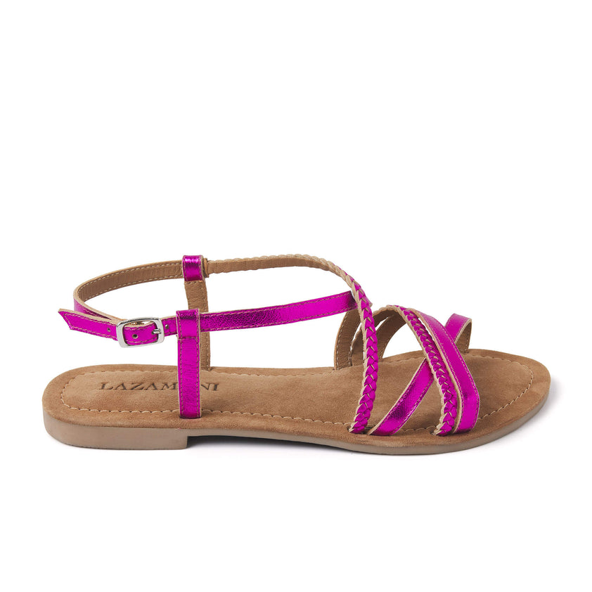 Zoe Damen Ledersandalen Fuxia