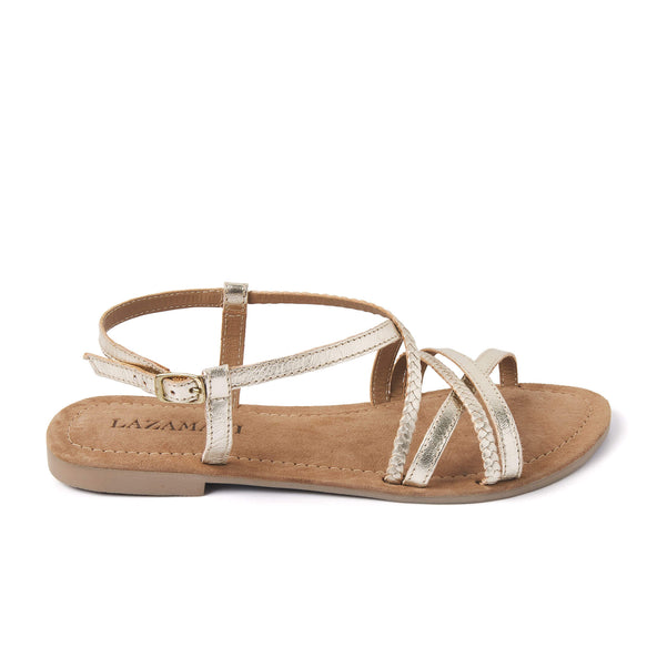 Zoe Damen Ledersandalen Gold