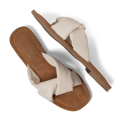 Kai Damen Leder-Pantoletten White