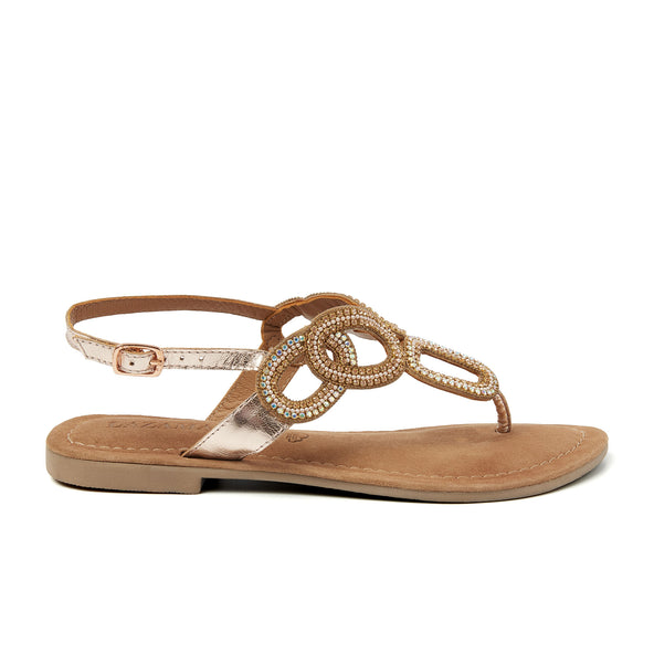 Kate Damen Ledersandalen Peach