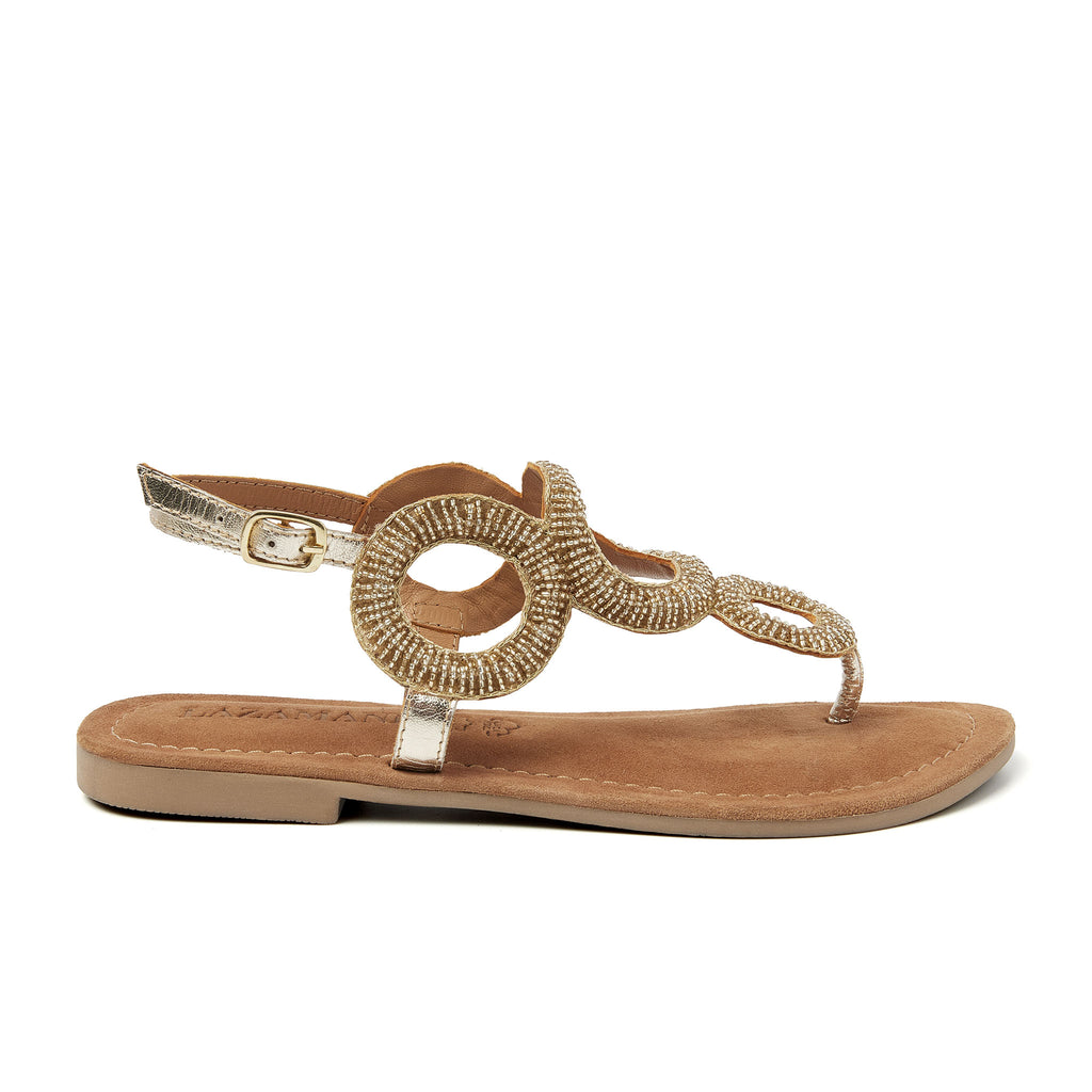 Gita Damen Ledersandalen Gold