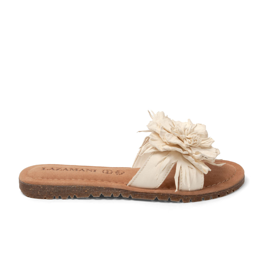 Zinnia Damen Leder-Pantoletten Offwhite