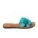 Zinnia Damen Leder-Pantoletten Turquoise