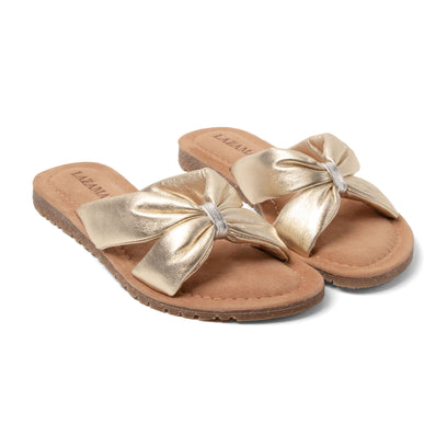 Edita Damen Leder-Pantoletten Gold