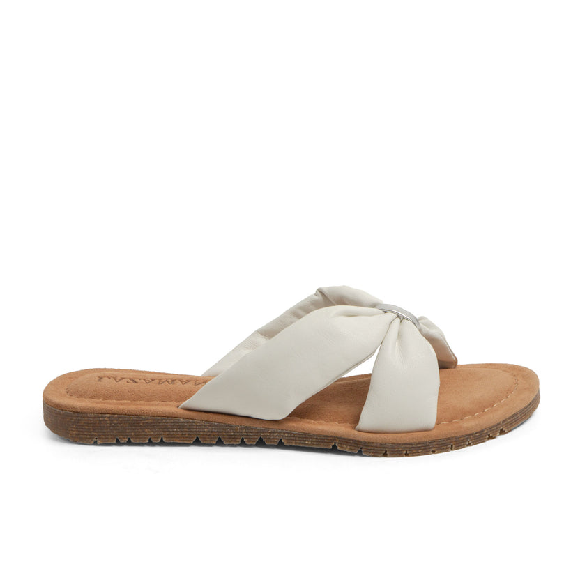 Edita Damen Leder-Pantoletten White