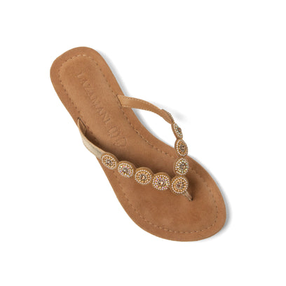 Lea Damen Leder-Zehentrenner Gold