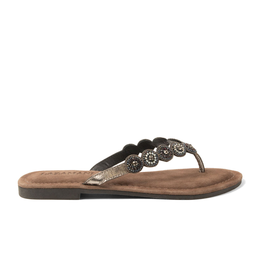 Lea Damen Leder-Zehentrenner Pewter
