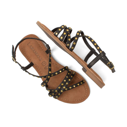 Tova Damen Leder-Sandalen Black