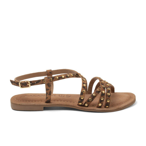 Tova Damen Wildleder-Sandalen Leopard