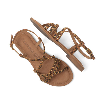 Tova Damen Wildleder-Sandalen Leopard