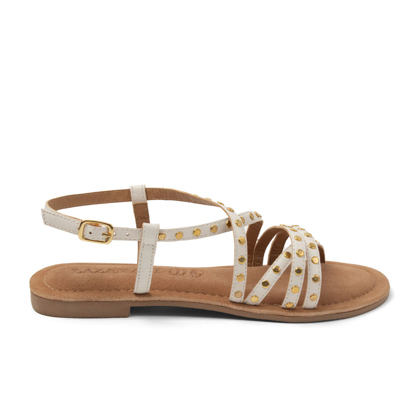 Tova Damen Leder-Sandalen White