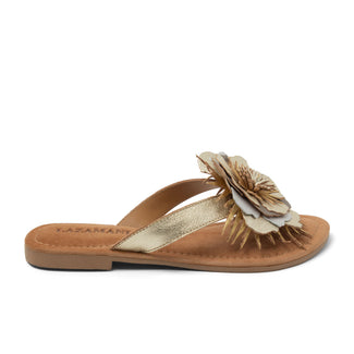 Hilde Damen Leder-Zehentrenner Gold