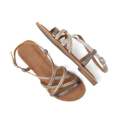Gea Damen Leder-Sandalen Silver