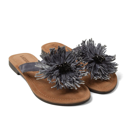 Roza Damen Leder-Zehentrenner Black