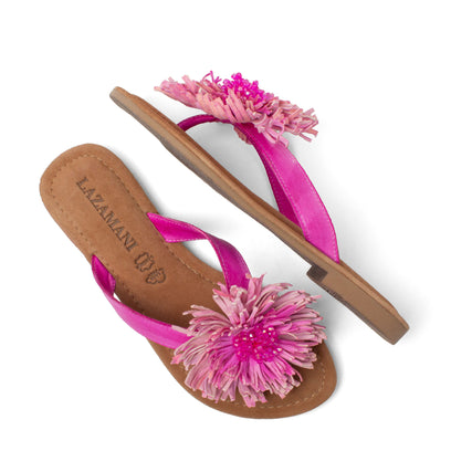 Roza Damen Leder-Zehentrenner Pink