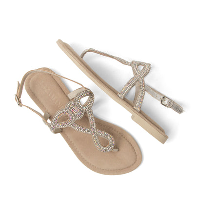 Luus Damen Leder-Sandalen Silver