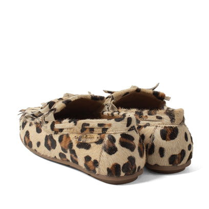 Billy Damen Leder-Mokassins Leopard