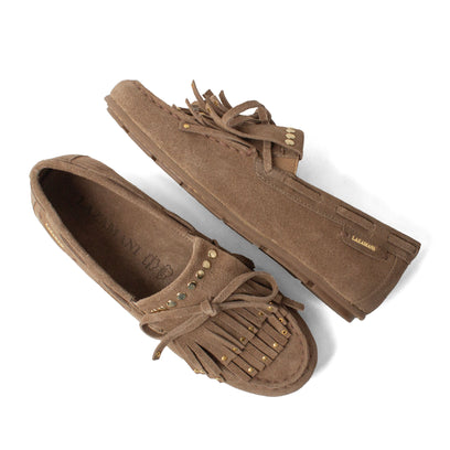Belle Damen Wildleder-Mokassins Khaki