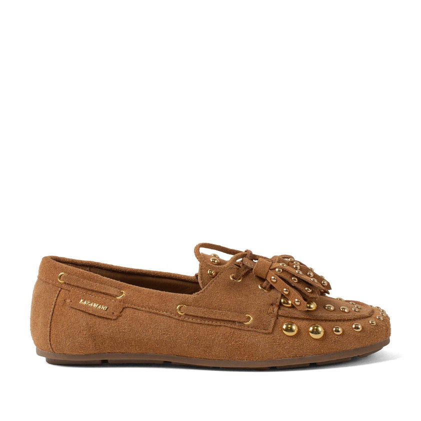 Stella Damen Wildleder-Mokassins Cognac