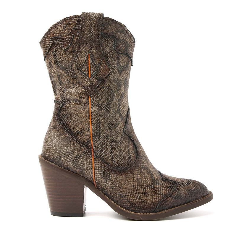 Damenstiefel 35.120 Brown-Python