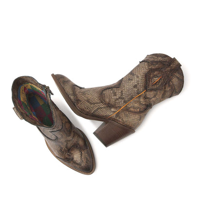 Damenstiefel 35.120 Brown-Python