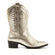 Milou Damen Leder Cowboy-Stiefel Gold