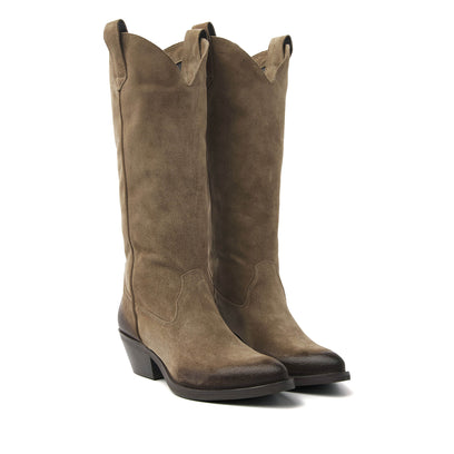 Amy Damen Wildleder Stiefel Sand