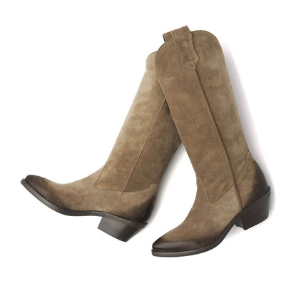 Amy Damen Wildleder Stiefel Sand