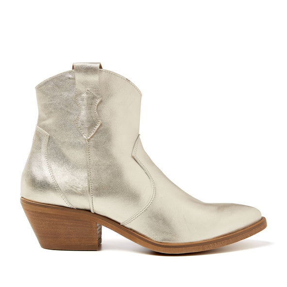 Arianna Damen Leder-Stiefeletten Gold