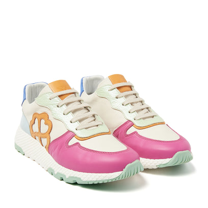 Madrid Damen Ledersneaker Fuxia