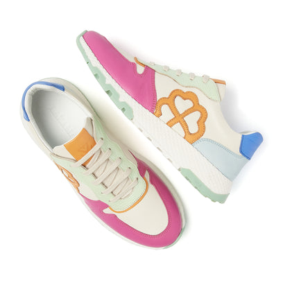 Madrid Damen Ledersneaker Fuxia