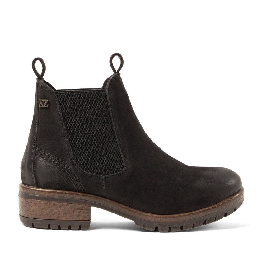 Lia Damen Leder Chelsea-Boots Black