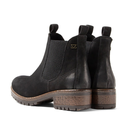 Lia Damen Leder Chelsea-Boots Black