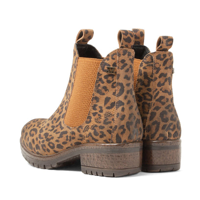 Mia Dames Wildleder Chelsea-Boots Tan/Leo