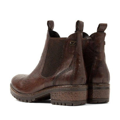 Ria Damen Leder Chelsea-Boots Brown
