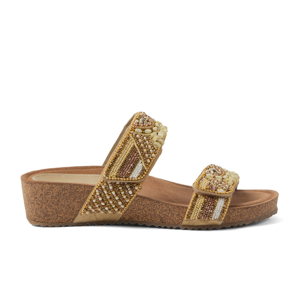 Sol Damen Leder-Pantoletten Beige