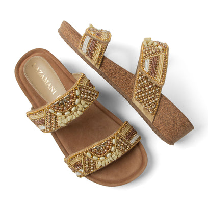 Sol Damen Leder-Pantoletten Beige
