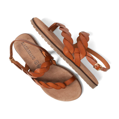 Nilda Damen Leder-Sandalen Tan