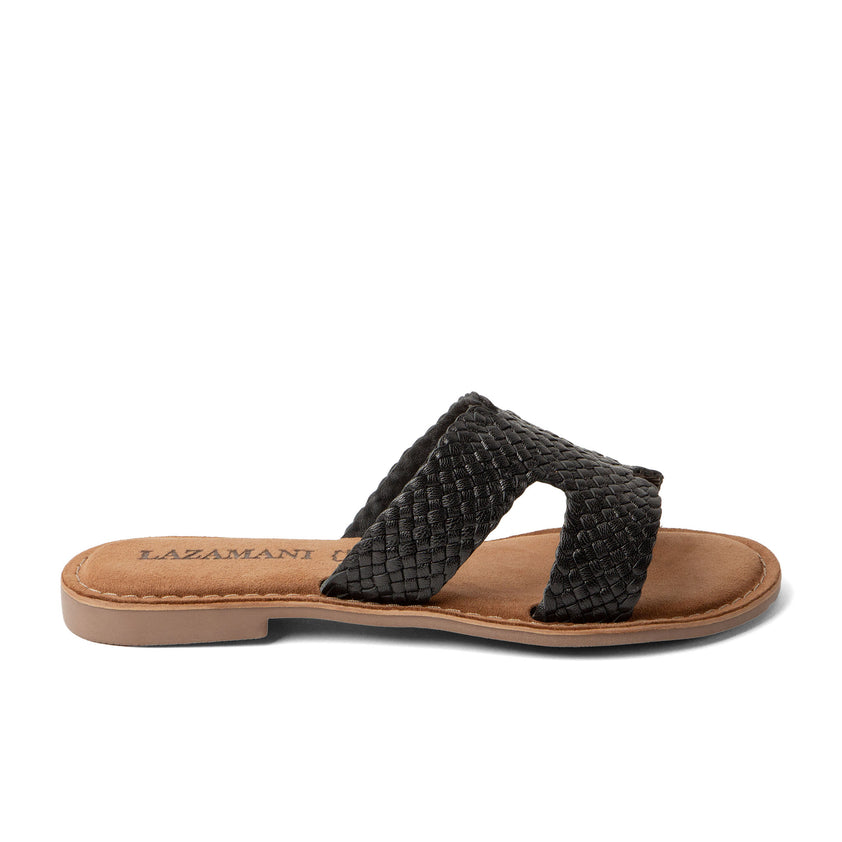 Flor Damen Leder-Pantoletten Black