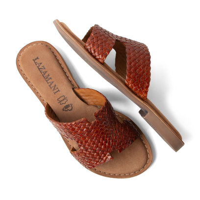 Flor Damen Leder-Pantoletten Tan