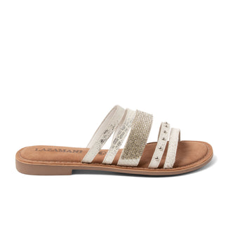 Caro Damen Pantoletten White