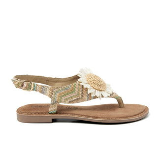 Damen Sandalen Raffia 75.120 Beige