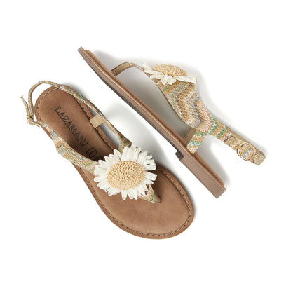 Damen Sandalen Raffia 75.120 Beige