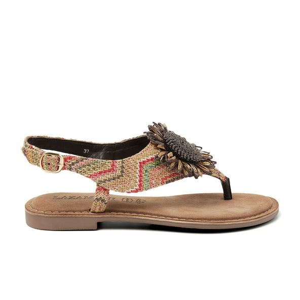 Damen Sandalen Raffia 75.120 Brown