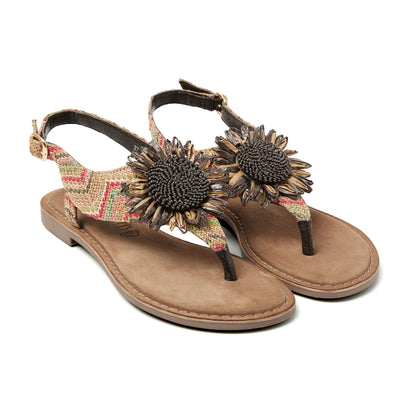 Damen Sandalen Raffia 75.120 Brown