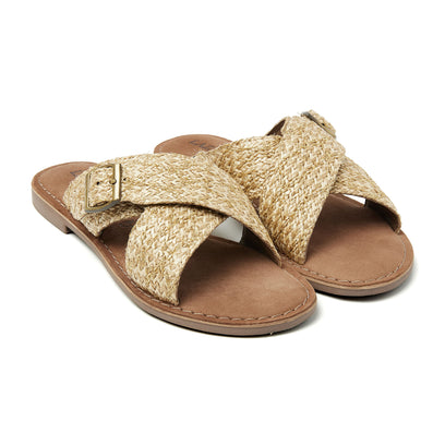Damen Pantoletten Jute 75.330 Beige