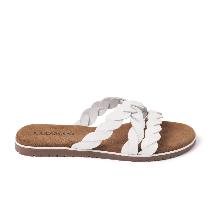 Eden Damen Leder Pantoletten White