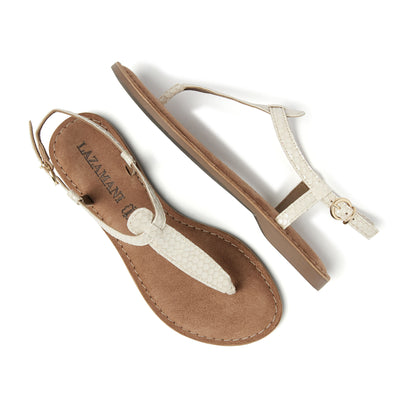 Damen Leder-Sandalen 75.606 Off-White